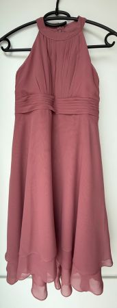 Festliches A-Linien-Kleid Neckholder Chiffon Kleider Gr. 140