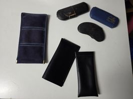 Brillenetuis Leder Stoff verschiedene Modelle Antik