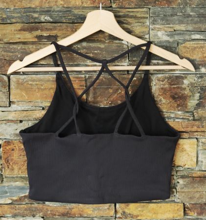 gerippter Sport BH / Top Cotton On Body schwarz