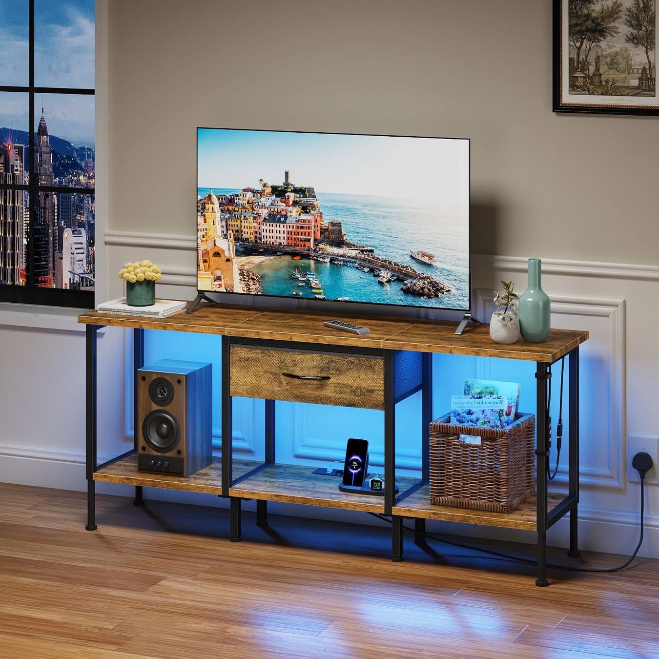 Mobili TV: Fernsehtisch, LED-Beleuchtung – Nuovo (secondo la descrizione) da Pieterlen venduto da Plasticbox