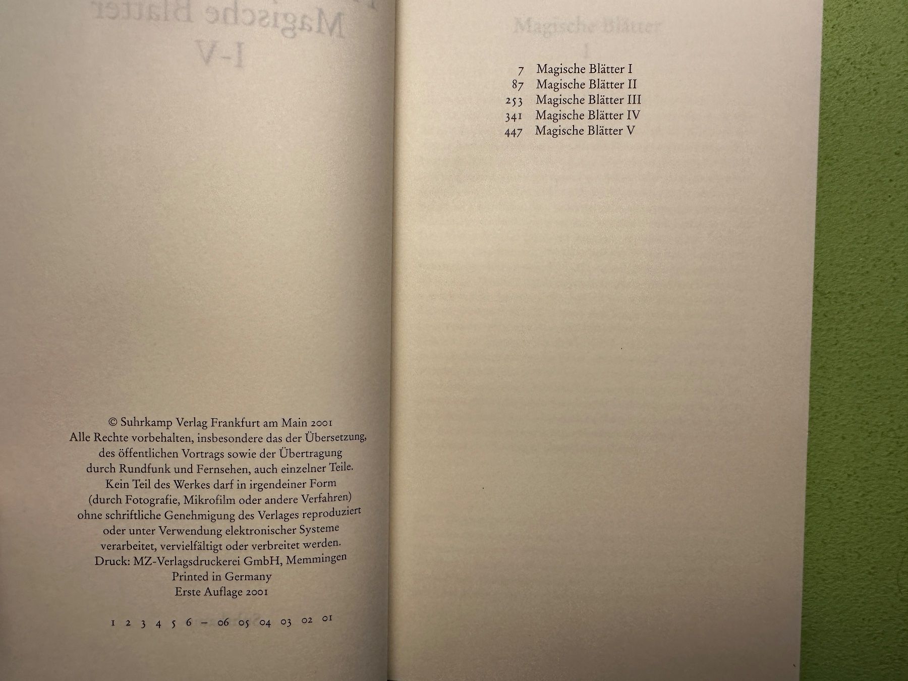 Libri: Friederike Mayröcker: Magische Blätter I - V. – Usato da Zürich venduto da allp 3