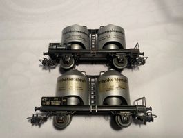 Märklin 2x Behälterwagen Braunkohlestaub DB grau, AC-Achsen