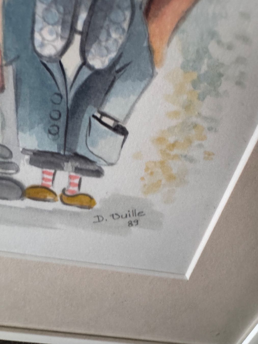 Tableaux: Original Aquarell Clown D. Duille 1989 – Neuf (Voir description) à Zunzgen par noa_wd92 1