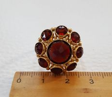 Gold 585 Ring Mit Granaten