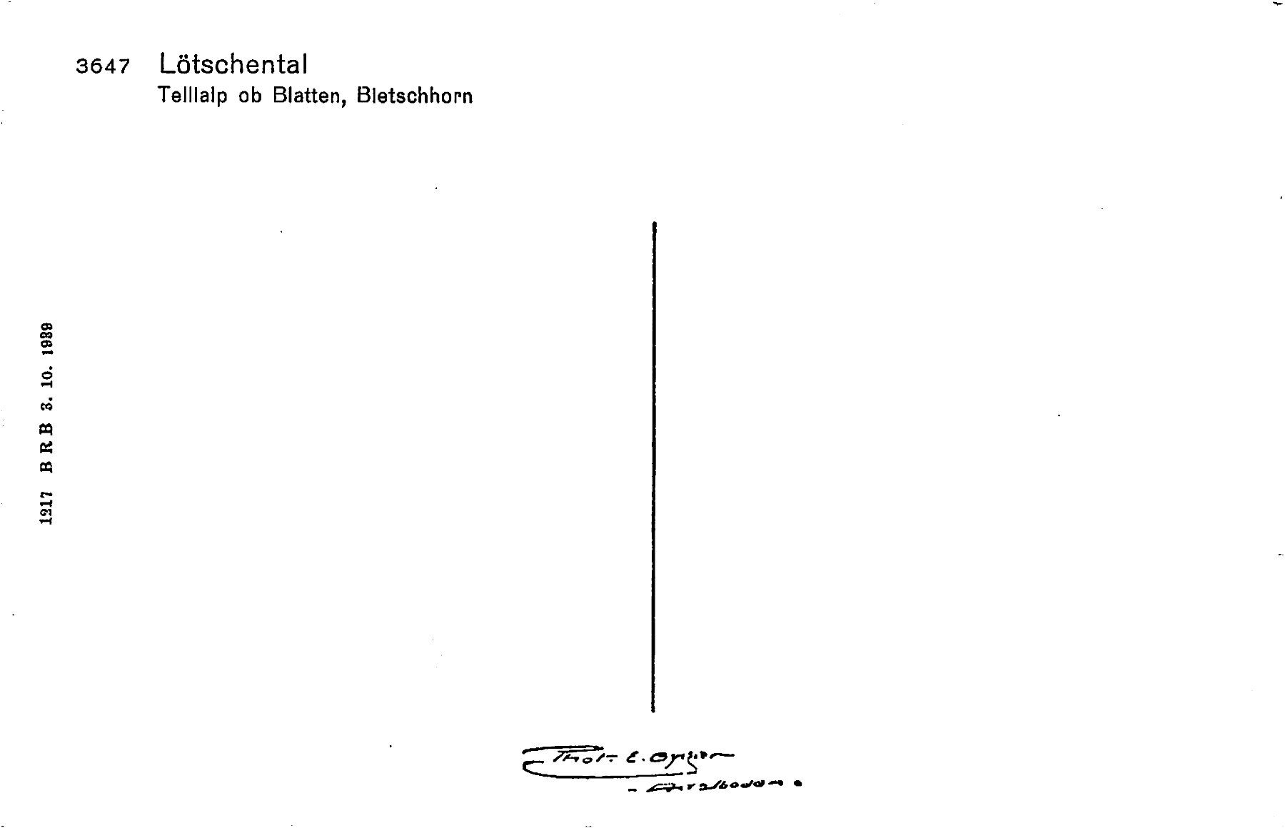 Cartoline postali: Lötschental, Tellialp ob Blatten, E. Gyger – Usato da Ottikon b.Kemptth. venduto da Neptun1974 1