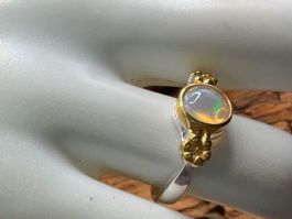 Feiner Opalring in Sterlingsilber, Gr 54.5