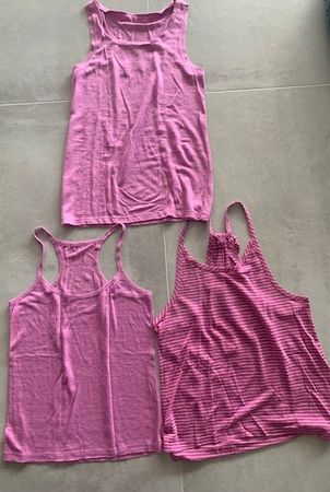 3 débardeurs superposables en 100% lin fuxia Taille S