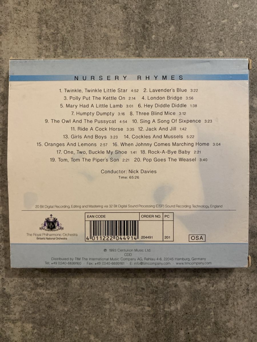 CD: Kinderlieder CD, Klassik, Royal Philharmonic Nursery Rhymes – Usato da Niederbüren venduto da funkel06 2