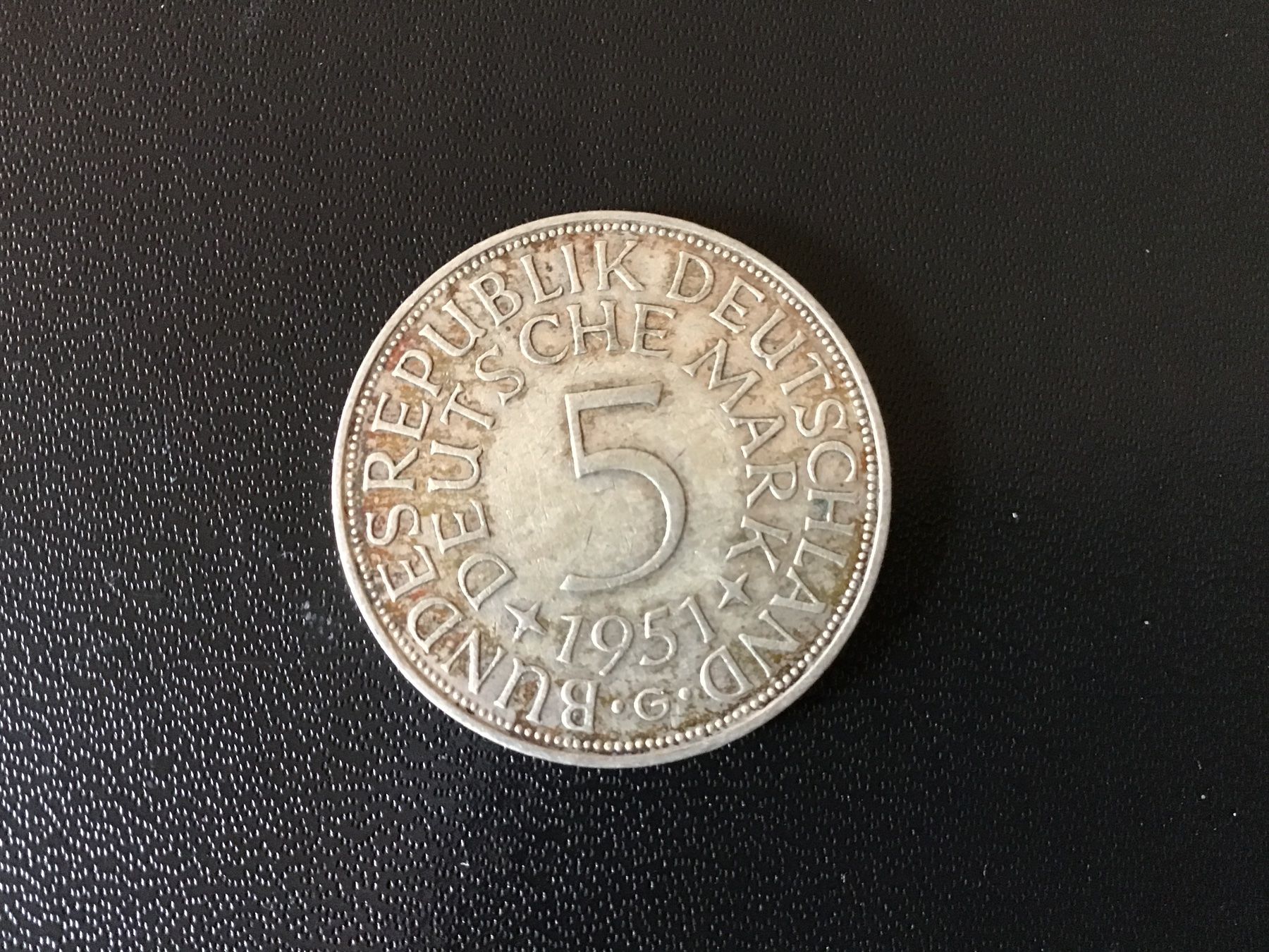 Alle Münzen: 5 DM Silberadler 1951 G – Gebraucht aus Urtenen-Schönbühl von absolut08