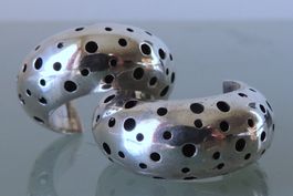 Silber 925 Creolen Ohrstecker 30 / 12 mm