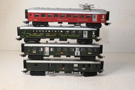SBB Blechwagen Antik Märklin H0/AC ohne OVP 4 Stück