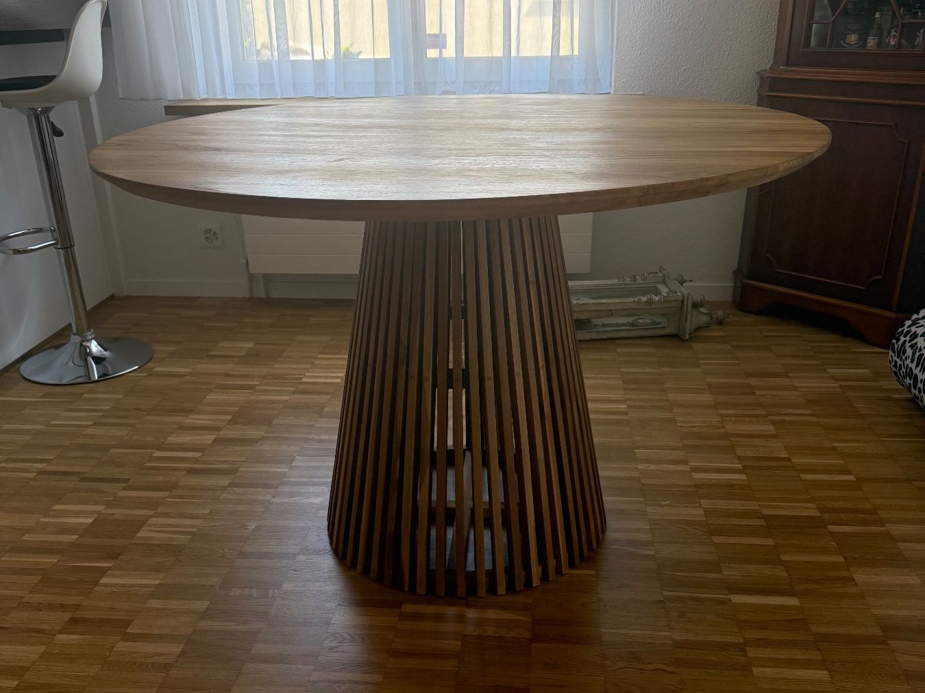 Tavoli: Runder Esstisch aus massivem Teakholz 120cm – Usato da Glattbrugg venduto da aentz 3
