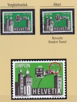 1956, ABART, SIMPLON TUNNEL, RETOUCHE, 10 RAPPEN, GESTEMPELT