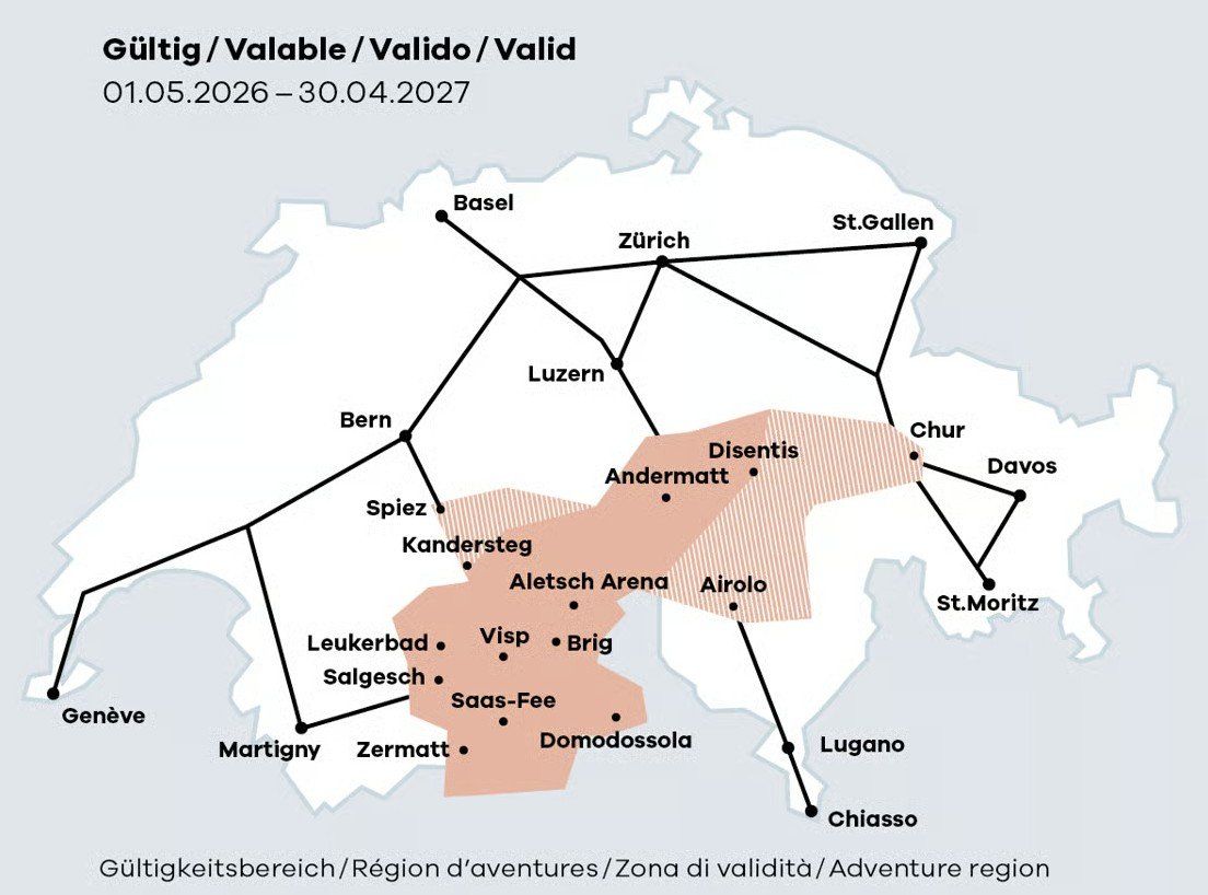 Biglietti: 2x zwei (2) Matterhorn-Gotthard-Bahn Tageskarten – Usato da Küssnacht am Rigi venduto da Marsto 1