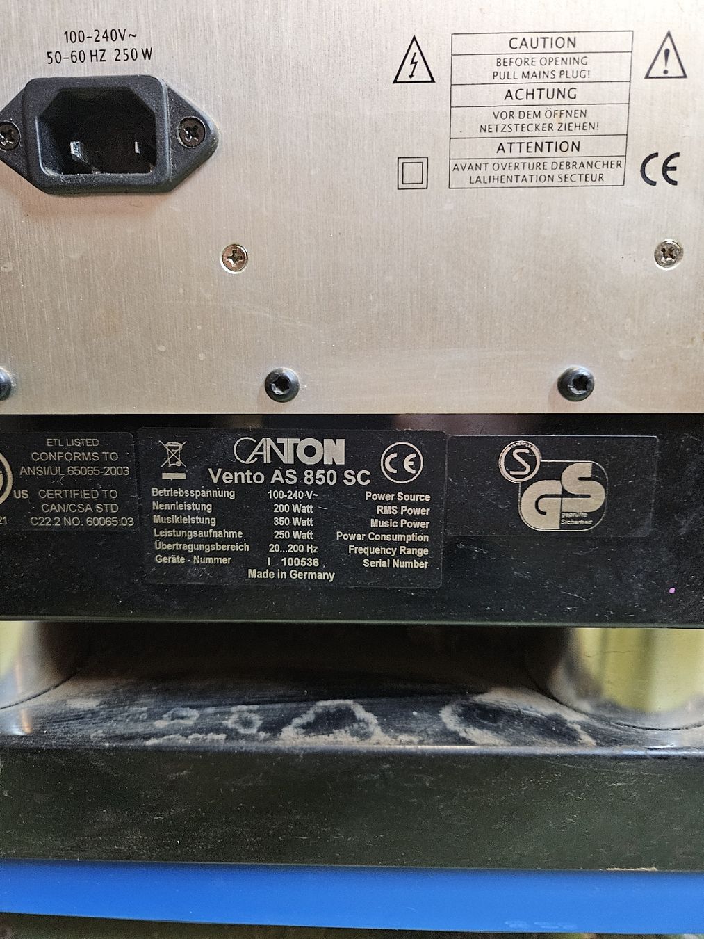 Canton Casse acustiche: Canton Vento AS 850 SC Subwoofer Schwarz – Usato da Rorschach venduto da TimelessTrading 6