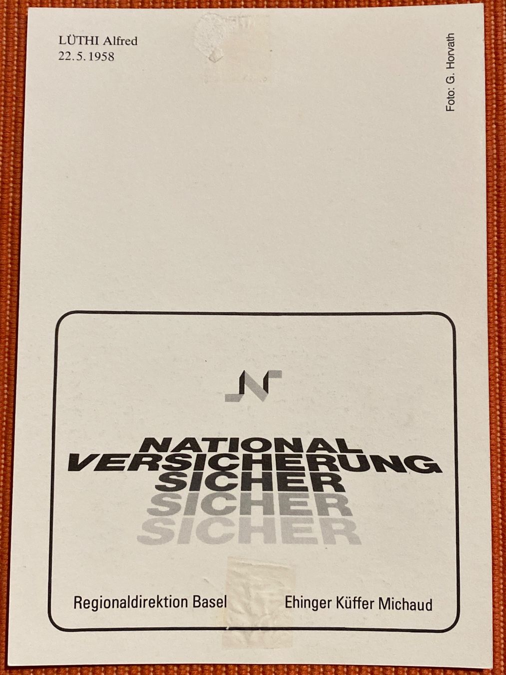 Autografi: FCB Autogrammkarte Lüthi Alfred 1981/82 – Usato da Büsserach venduto da Gimenez77 1