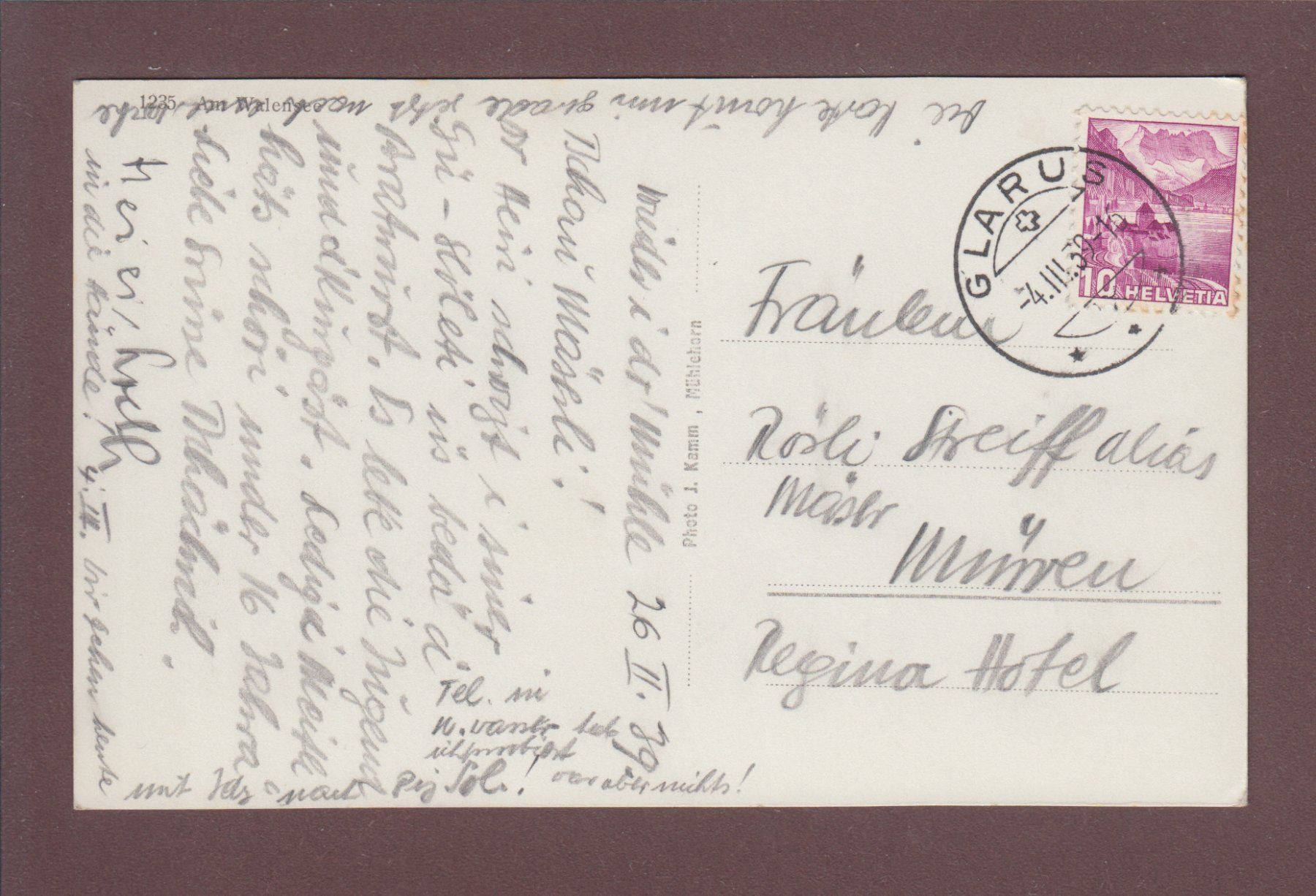 Cartoline postali: Am WALENSEE - 1939 – Usato da Pully venduto da nicecards 1