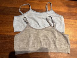 BH / Bralettes 2er Set grau / blau Grösse 158, 13 Jahre