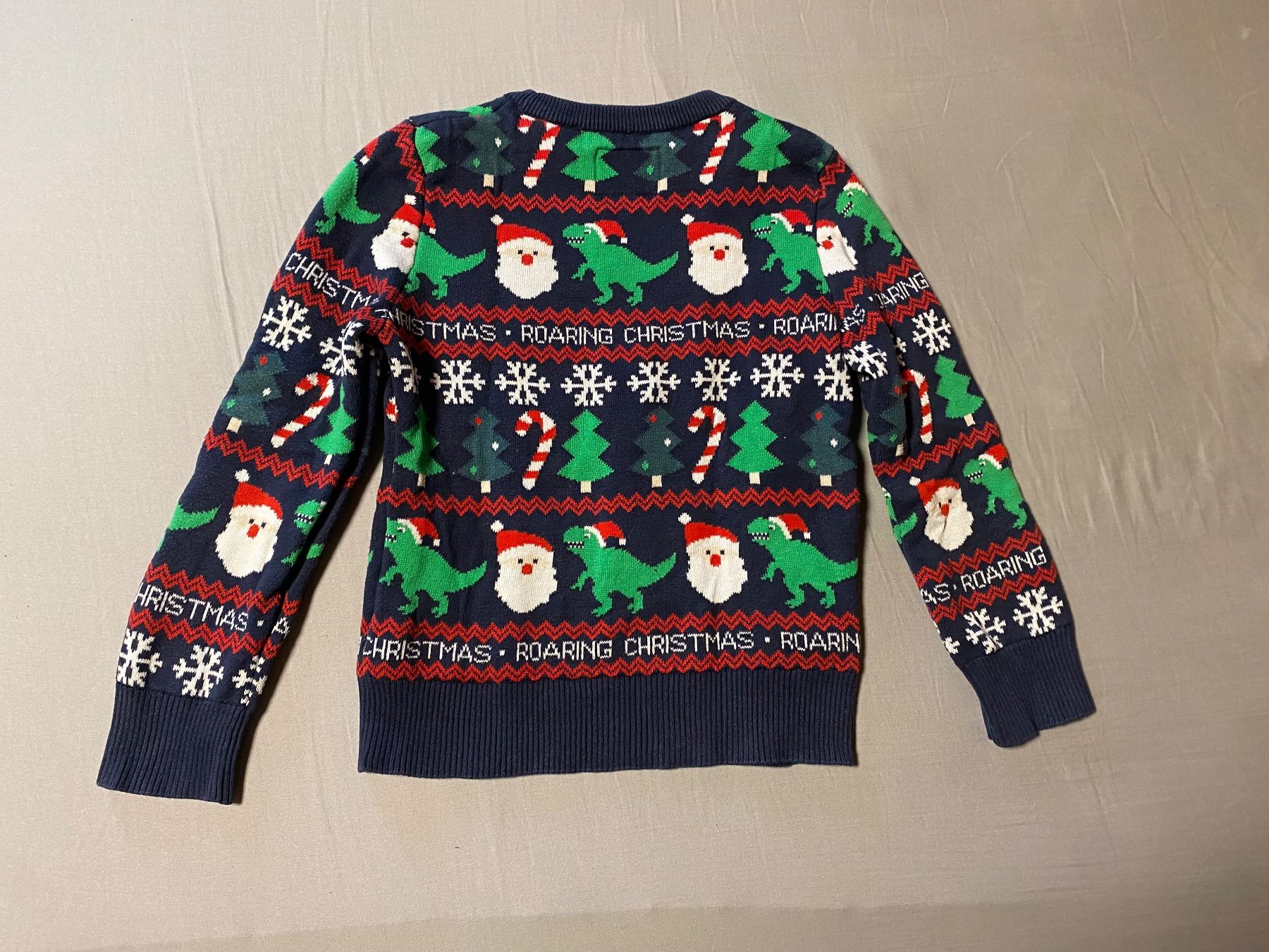 C&A Maglioni & Felpe: Cooler Baumwoll Weihnachtspullover Strick Dinos Santa Gr 122 – Usato da Zizers venduto da dalaub 2