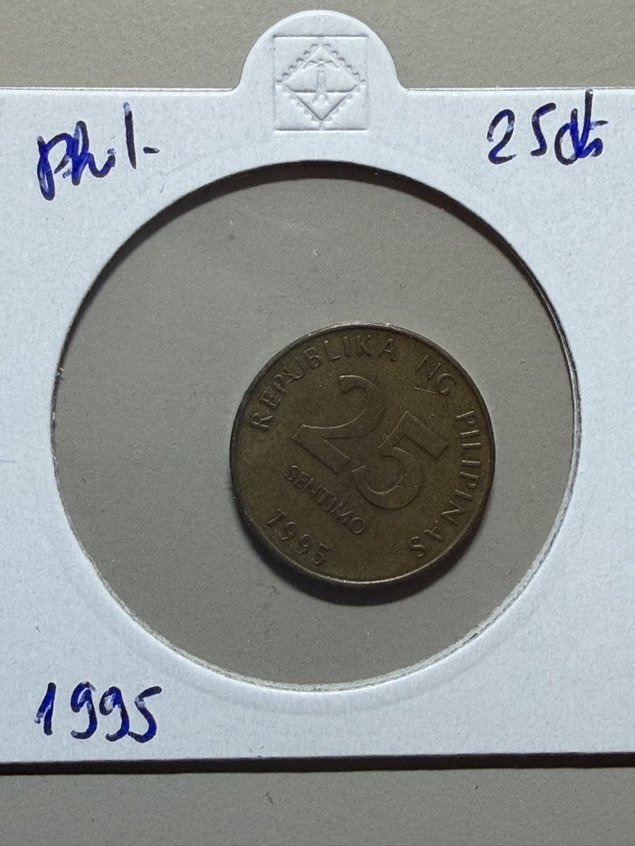 Tutti le monete: Philippines - 25 cents - 1995 – Usato da Payerne venduto da Mike1682