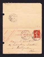 Carte-lettre  postale - France - 1913 -  Obl.