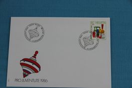 PTT, FDC, Pro Juventute, Kreisel/Dampfwalze, 25.11.1986