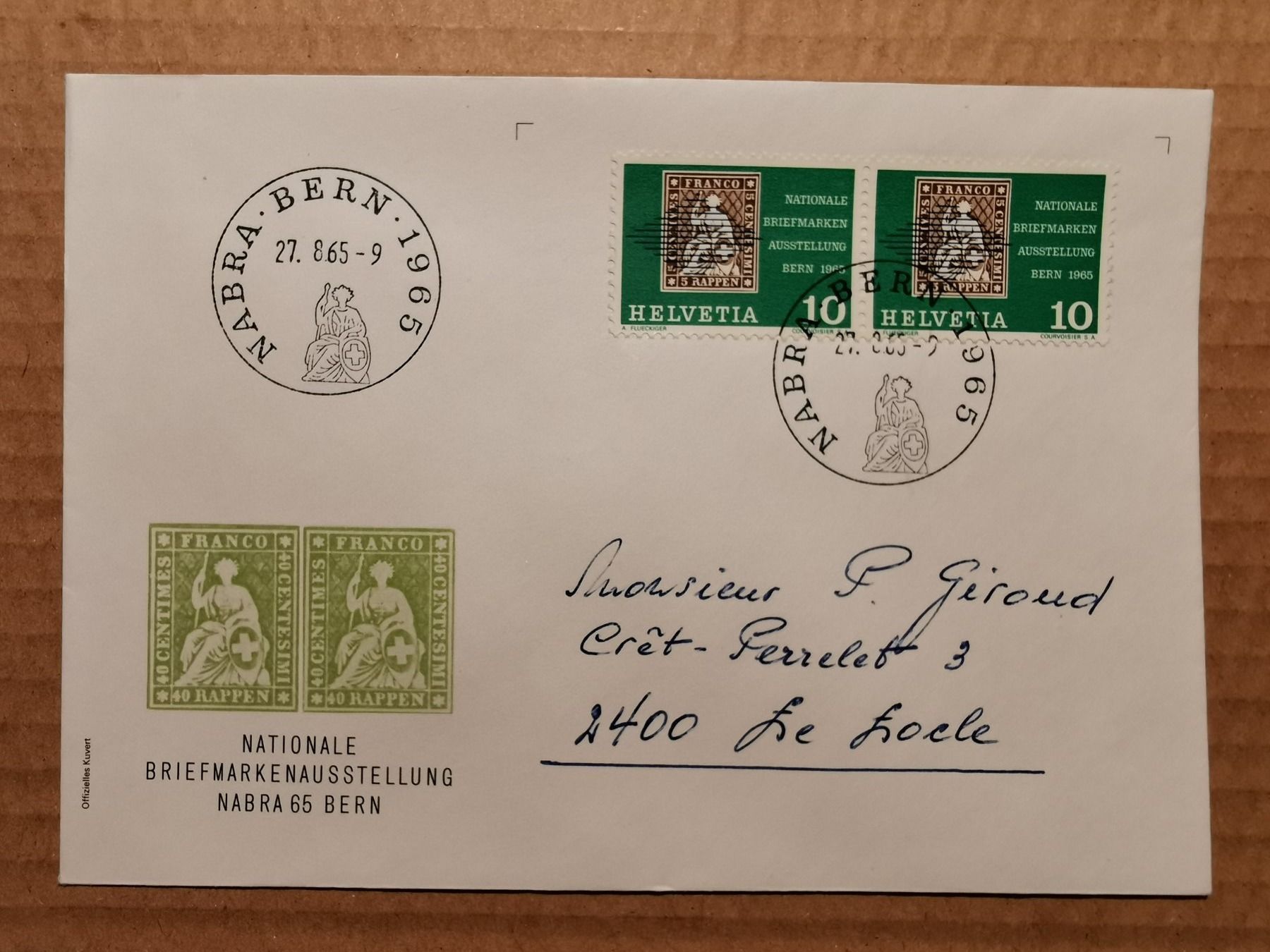 Tutti i francobolli: Enveloppe NABRA Bern 1965 – Usato da Pailly venduto da jme99