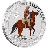 1 UNZE OZ JOHN WAYNE 2021 AUFLAGE 1500 ! Colored SILBER 999