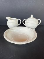 Wedgwood Creamware Porcelain Zuckerdose & Deckel & Milchkann