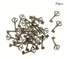 50 Stk Schlüssel Antik zum Basteln oder Schmuck machen, Neu