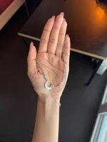 Palladium White Gold Plated Moon Star Chain Necklace