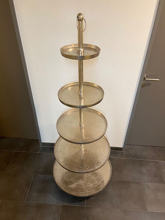 MF Liora 2-stöckige Etagere - Metall Servierplatte Mintgrün 34cm