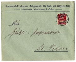 1919 Firmenbrief Genossenschaft Metzgermeister St. Gallen