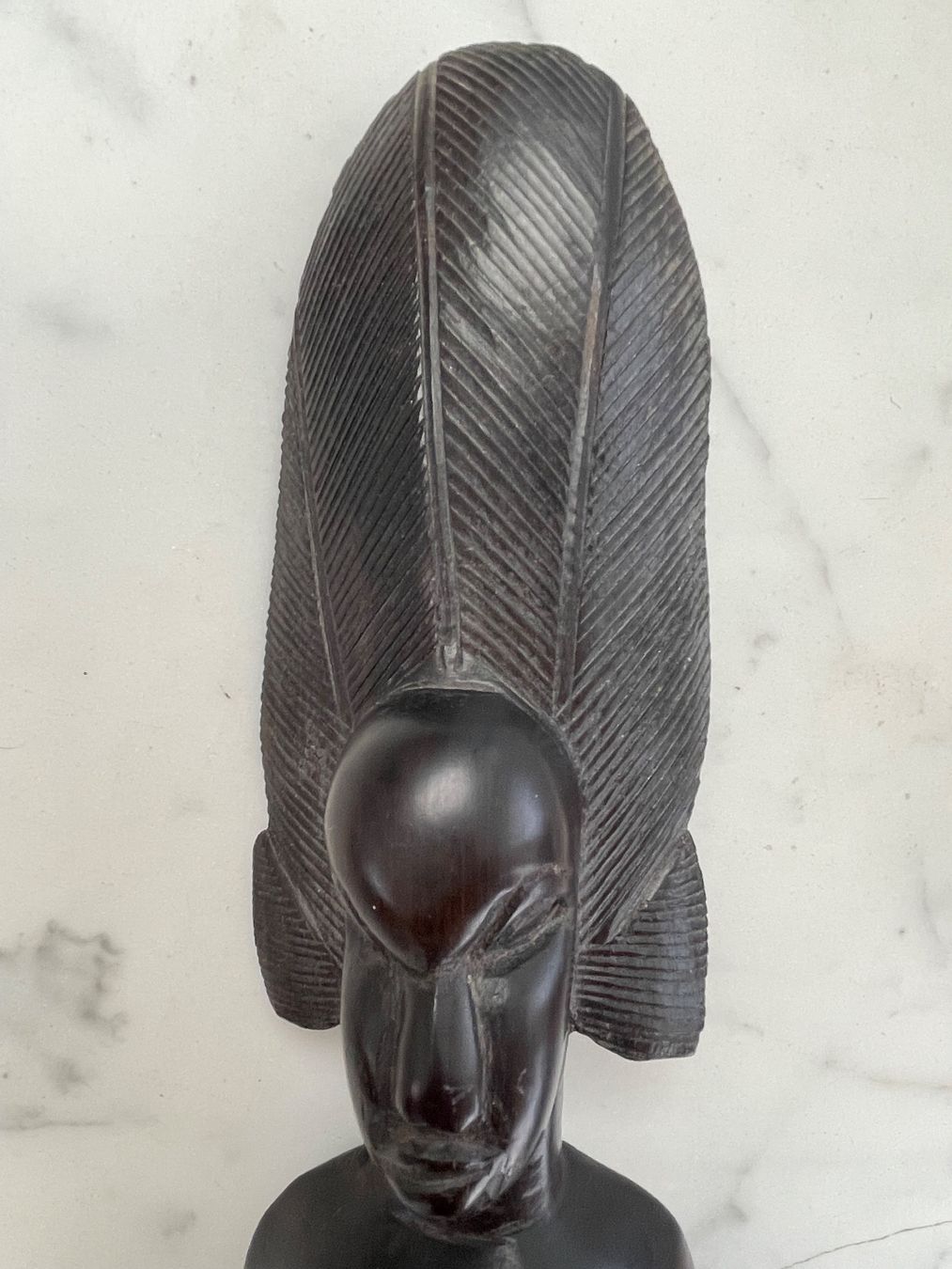 Skulpturen & Statuen: Afrikanische Frauenbüste handgeschnitzt aus Ebenholz – Gebraucht aus Meggen von Cimbrone 3