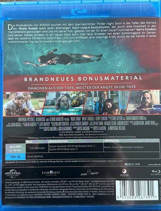 Tutti i DVDs: Night Swim - Blu-ray - Horror - Top Zustand – Usato da Beringen venduto da Mantafisch1 1