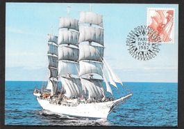Norwegen Maximumkarte 839 Segelschiff gest. 11.-21.6.1982