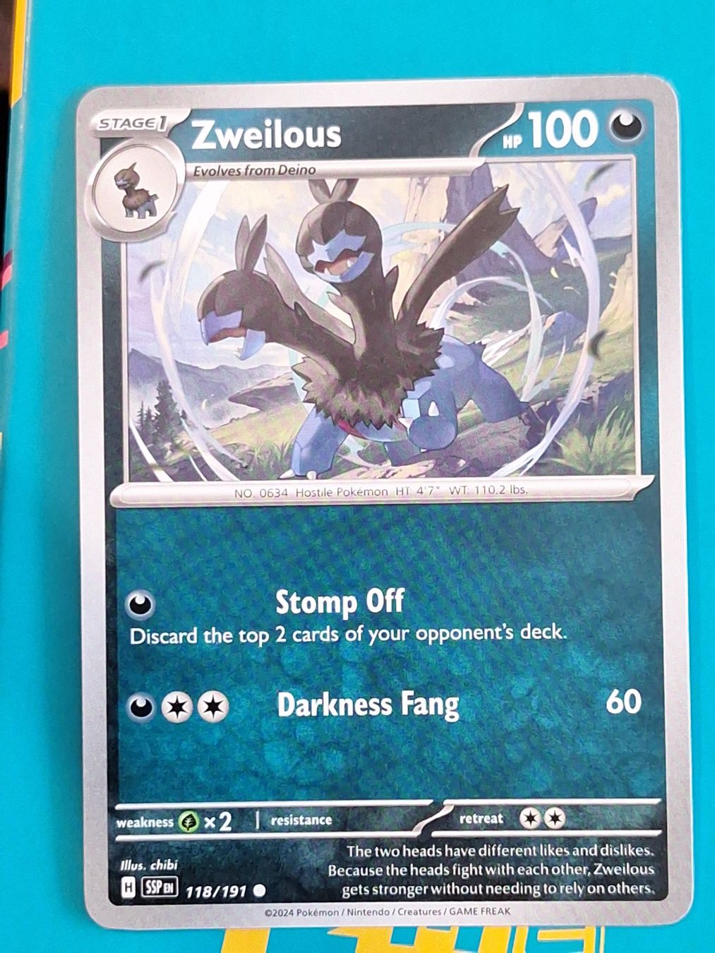 Pokémon Carte collezionabili: Zweilous - Pokemon Surging Sparks – Usato da Altstätten SG venduto da GGsGameshop