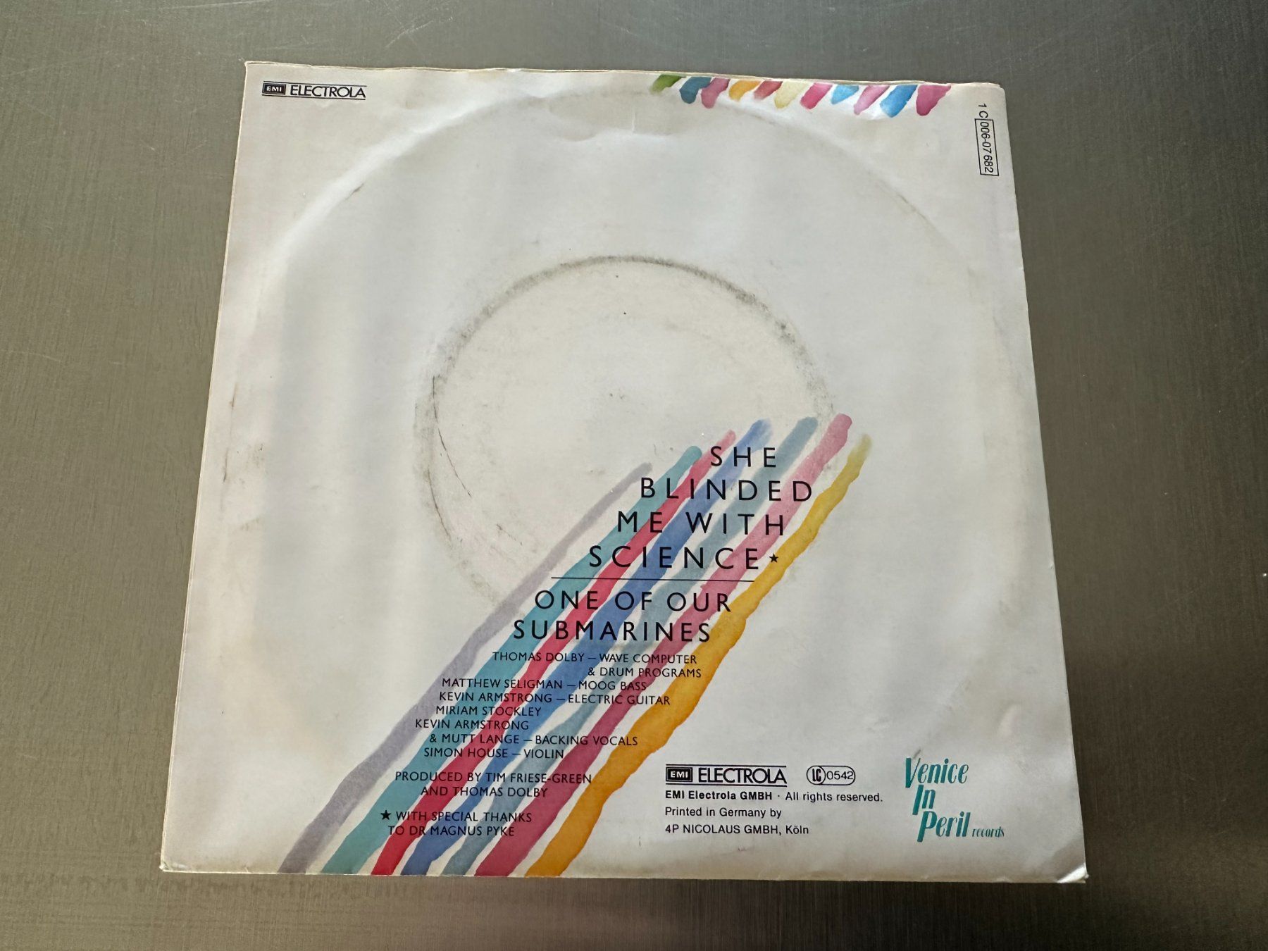 Dischi in vinile: THOMAS DOLBY 7 SHE BLINDED ME WITH SCIENCE – Usato da Sion venduto da jaipur1401 2