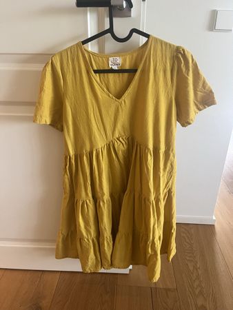 Sommerliches Tunika Kleid, Senfgelb, Grösse S,m