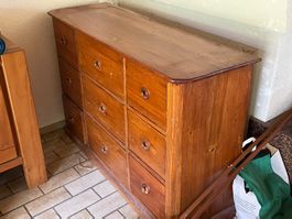 Kommode Holz Massiv, ca 1920 (Apothekenkommode)