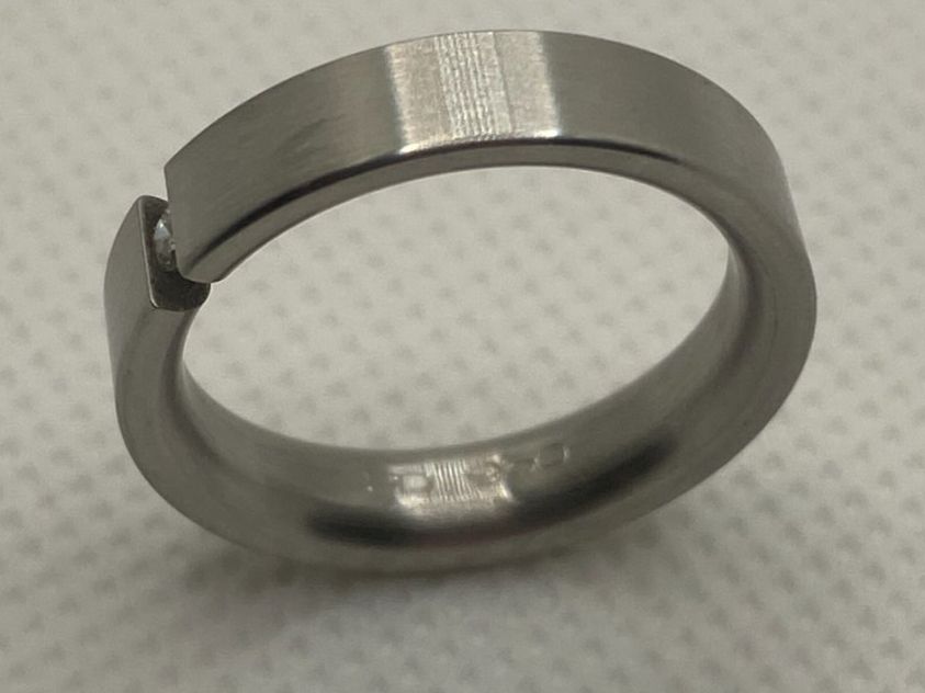Anelli: Spannring / Palladiumring mit Brillant – Nuovo (secondo la descrizione) da Ettingen venduto da sagada81 1