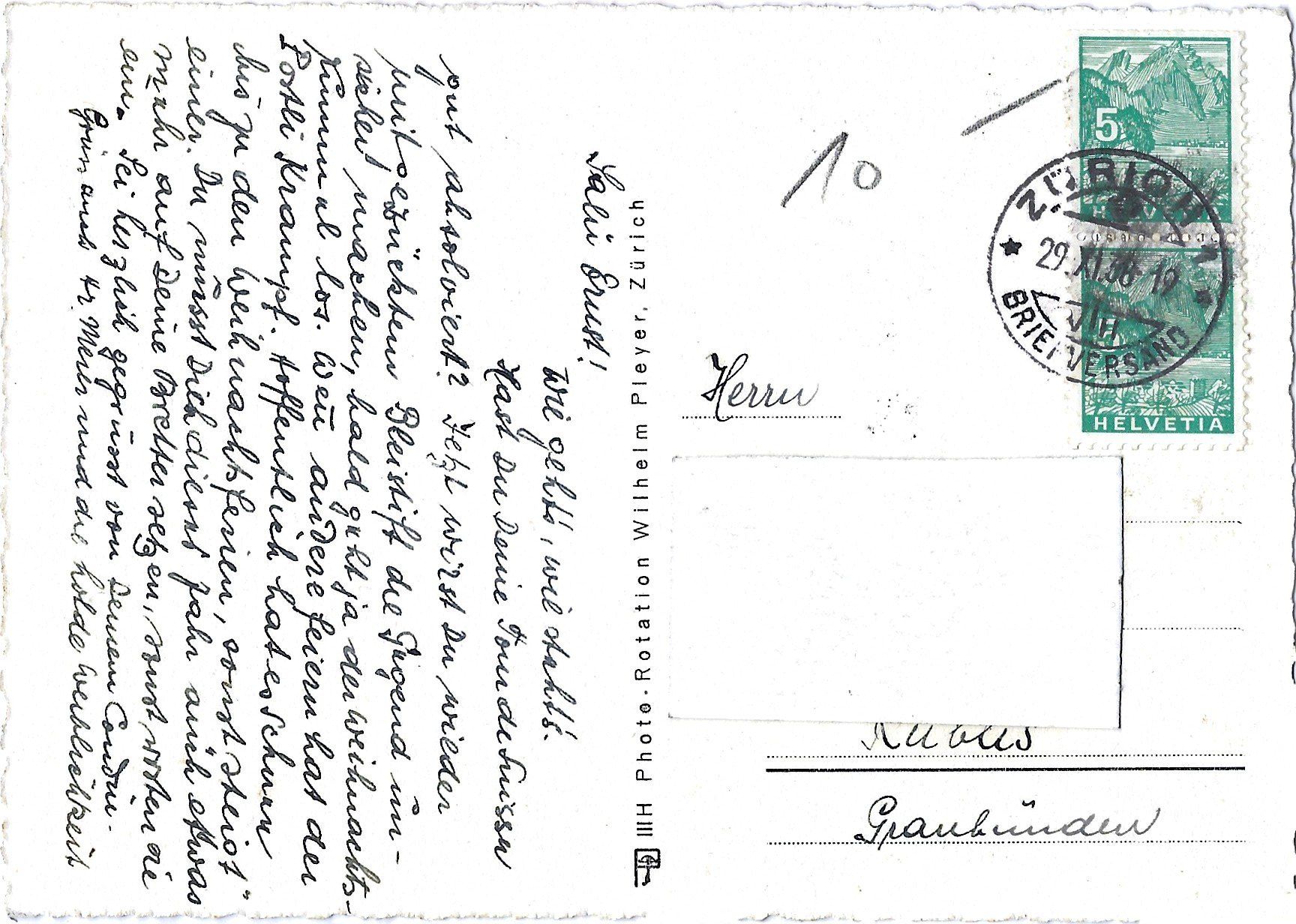 Cartoline postali: Z  775   Zürich.  Eidg.  Hochschulen – Usato da Bütschwil venduto da Jackson1A 1