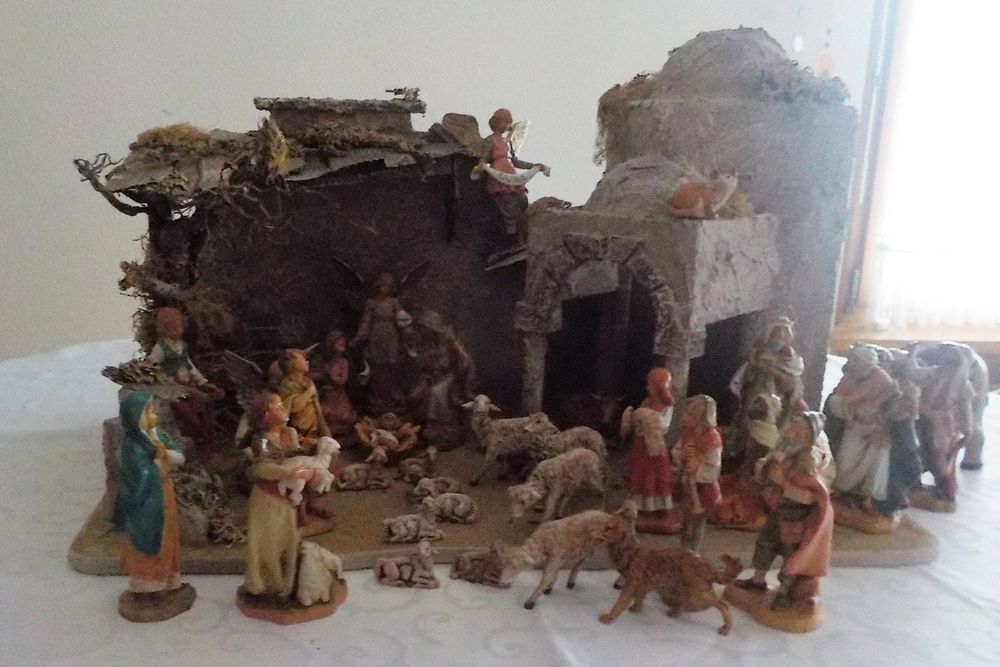 Fontanini Lot De 2 Figurines De Crèche Italienne Avec Chiens