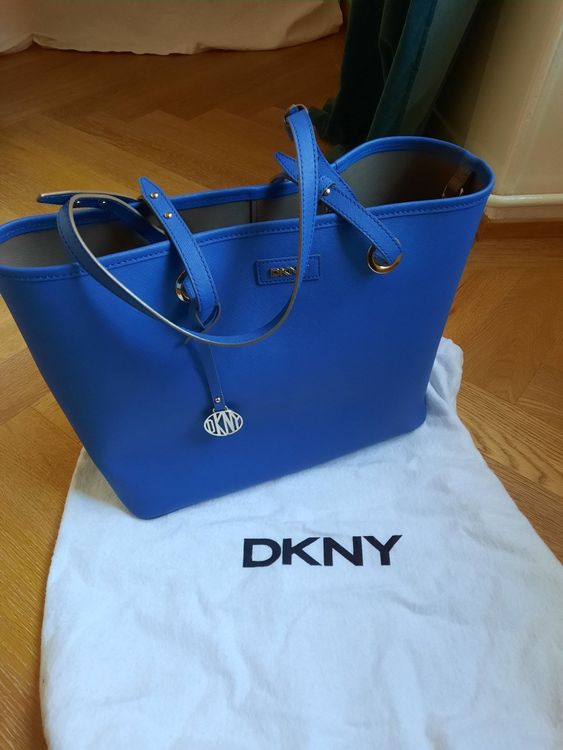 Sac DKNY En Toile Et Cuir - Porté épaule, Couleur Blanc Et Jaune, Occasion En Très Bon état