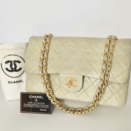 Chanel Classic Flap Medium Beige Vintage GHW
