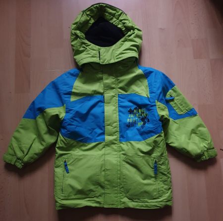 Warme Winterjacke Gr. 122, grün/blau