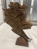 Bronze Skulptur "Ski Fahrerin" von A. Fiora, signiert!