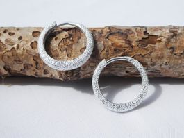 Elegante, leichte Creolen, Sterlingsilber 925 / Neu