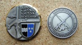 2 SCHÜTZENMEDAILLEN AARG. KANTONAL SCHÜTZENGESELLSCHAFT