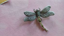 Libelle 925 Silber M. Markasiten & Peridot Som...